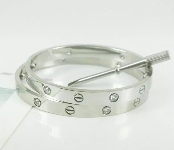 k brand silver and 18k gold 316L stainless steel screw bangle bracelet with screwdriver screws never lose men and women