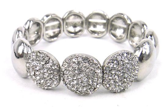 Free shipping 3 whole rhinestone crystal decoration bracelet alloy stretch bracelet 2 color available