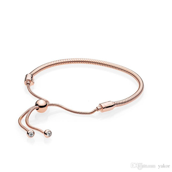 New arrival 18K Rose Gold Moments Hand Chain BRACELET Set Original Box for Pandora 925 Sterling Silver Women Wedding Bracelets