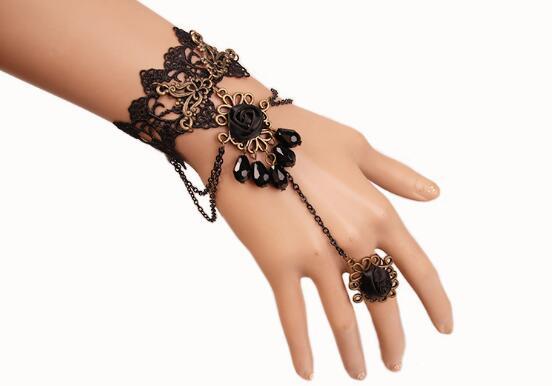 Hot style Black crystal diamond bracelet women's personality foreign trade band ring jewelry fashion classic delicate elegance