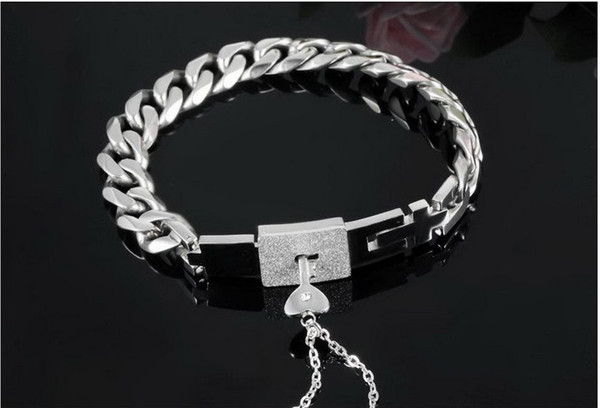 Valentine's Day gift- 316L stainless steel lover's bracelets and necklaces jewelries locking love forever by key wiht heart shape ZY001