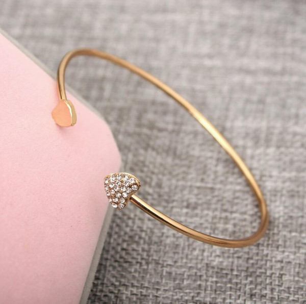 Letter Rose Gold Silver Gold Color Knot Heart Bracelet Bangle Girl Fashion Jewelry Zinc Alloy Round Pendant Chain & Link Bracelets