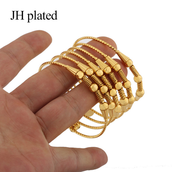 JHplated Dubai New Wedding Jewelry Bracelets for Women gold color Bracelets Ethiopian Arab Middle East fashion gift