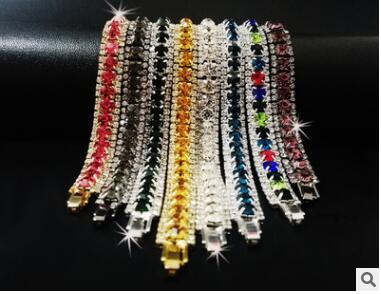 Crystal rhinestone bracelets for wedding party bride diamond wedding bracelets wedding accessories many colors can choose