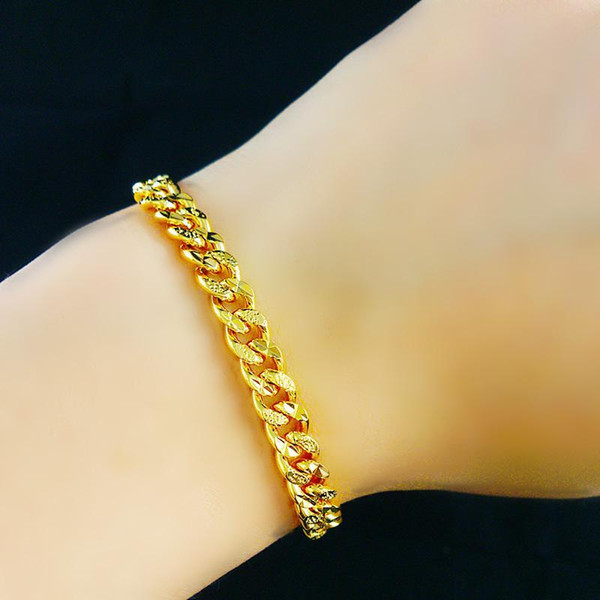 24K Gold Plated Medusa Pendant Bracelet 22cm Long High Quality cuban franco chain Fashion Star Hiphop bracelet bangle bijouterie jewelry