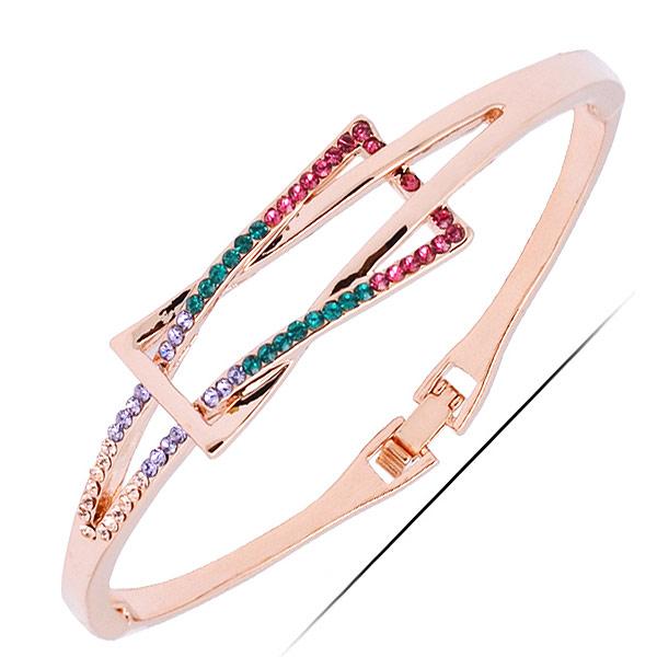 High Exquisite Drilling Rhinesstone Cross Bow Wristbands Statement Wedding Bride Open Bangles Charm Bracelets Fine Accessories Jewelry Women