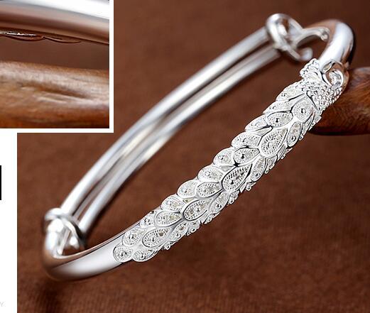 (wholesale/retail) bracelets women's sterling silver bracelets 999 sterling silver jewelry push pull hand rings