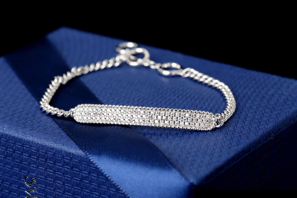New Platinum Bracelet Percentage White Top Crystal with counter full package and exclusive counter scan code