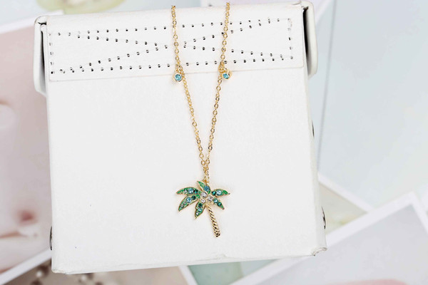 IME palm tree coconut pendant necklace tropical style trend necklace female swan this beautiful LOGOSTL new counter original custom counter
