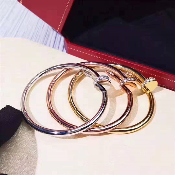 Classic luxury designer jewelry women bracelet with crystal mens gold bracelets stainless steel 18k love bracelet screw bangle bracciali 1pc