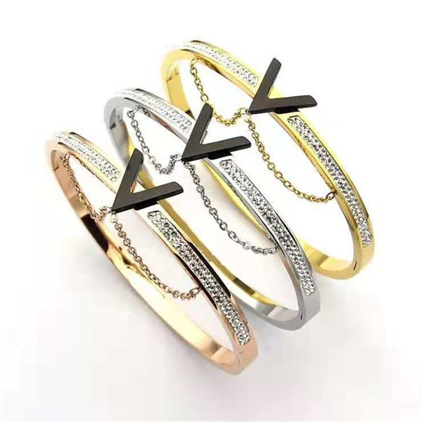 2019 New luxury designer jewelry women bracelets T bracelet Fashion zircon Love bracelet Free shipping 1pcs