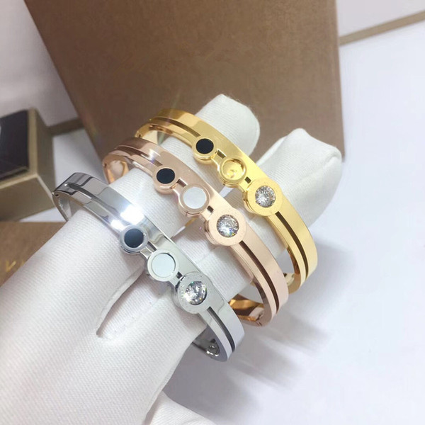 2019 Fashion Design Diamond Bangles Brand Designer H Bracelets Luxury Womens Bracelets Girls Wedding Bracelets Party Gift 1pcs