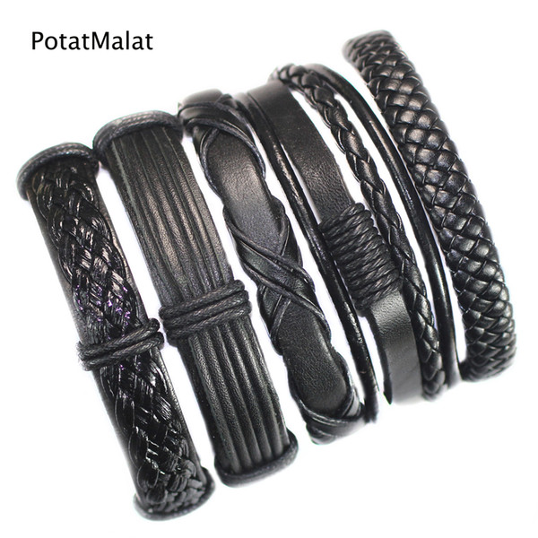 FL46-free shipping (5pcs/lot) new fashion handmade ethnic braid bracelets wristband genuine leather bracelet for party