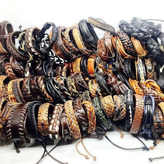 Brand New 50pcs retro leather weave wristband bracelet harmless mens and womens wholesale fashion gift party