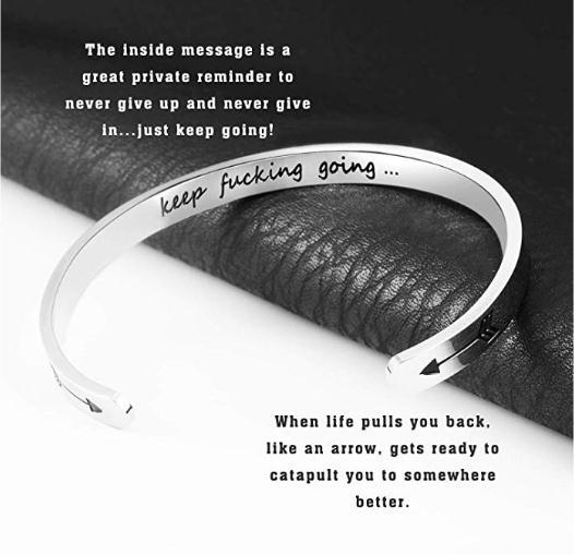 Fashion Inspirational Letter and Bracelet Stainless Steel Bangle Engraved Gifts For Women
