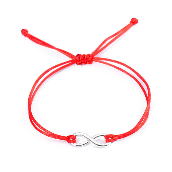 All-Match Candy Colors Infinity Bracelets for Women Couple Silver Color Alloy Charm Lucky Red String Bracelets Jewelry