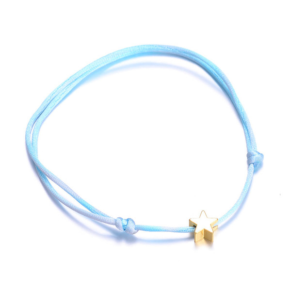 Lucky Silver Golden Star Red String Bracelet For Women Men Kids Adjustable Rope Braided Bracelet Mom Daughter Couple Gift