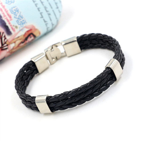 Straightly Han Edition Fashion Woven Leather Bracelet Simple Man Leather Bracelet Undertakes Accessories Wholesale