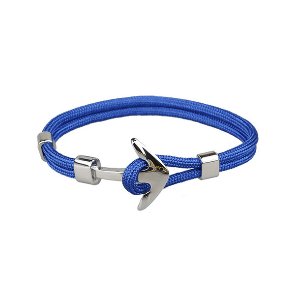 Hot Sale Couple Bracelets Fashion Alloy Anchor Bracelets Bangles braided Polyester Rope Bracelets for Women Men Gifts