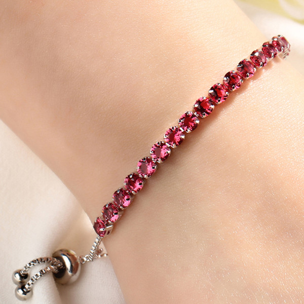 Fashion Cubic Zirconia Tennis Bracelet & Bangle Adjustable Pulseras Mujer Charm Bracelet For Women Bridal Wedding Jewelry