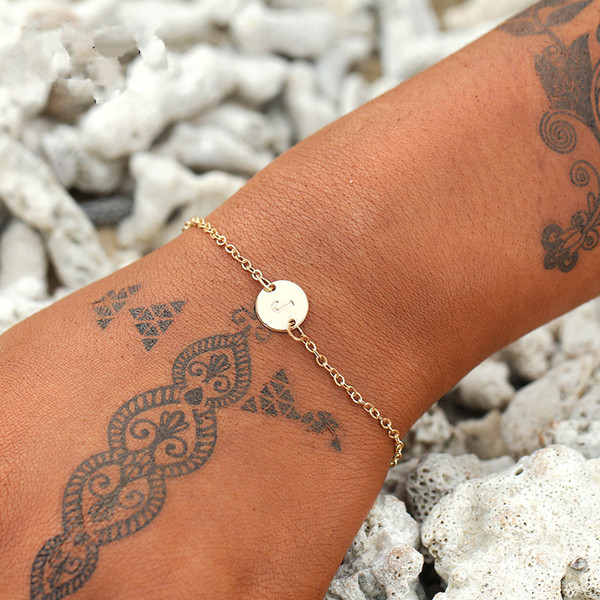 Fashion Gold Color Letter Bracelet & Bangle For Women Simple Adjustable Name Bracelets Pulseras Mujer Jewelry Party Gifts