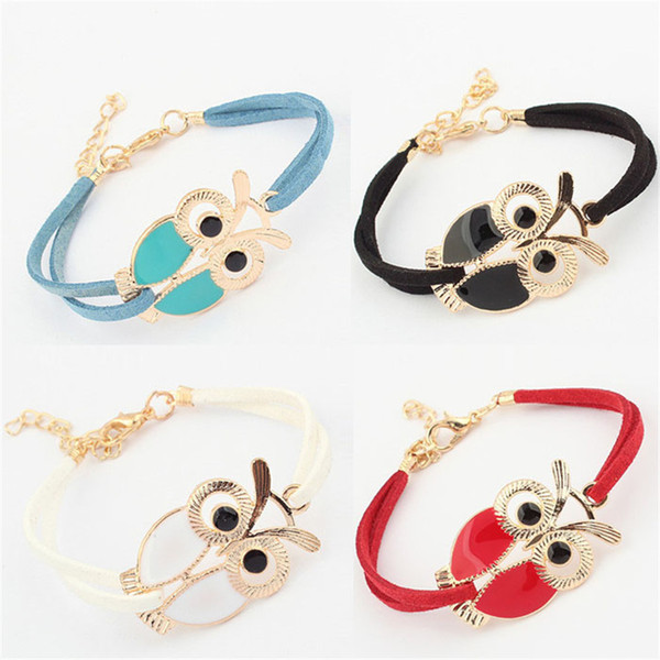 2018 Best Price 1PC Korean Fashion Womens Girls Vintage Owl Decoration Faux Leather Bracelets