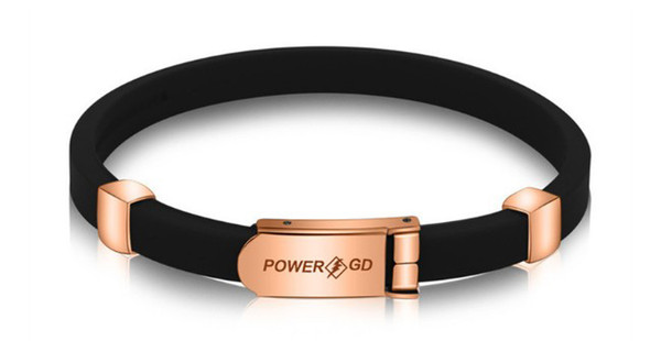 Gold Button Negative Ion Titanium Bracelet
