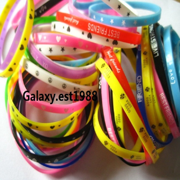 wholesale bulk lots 100pcs mix designs silicone band wristbands bracelets brand new