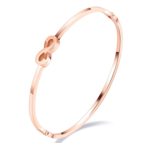 Europe and the United States fashion bracelet female models three colors optional titanium steel 8 word bracelet wild Valentine 's Day gift