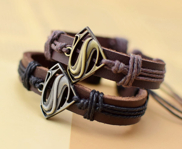 2019 Wholesale Fashion Jewelry Alloy Leather Bracelet PU Woven Beaded Bracelet for men and women jewelry accessory