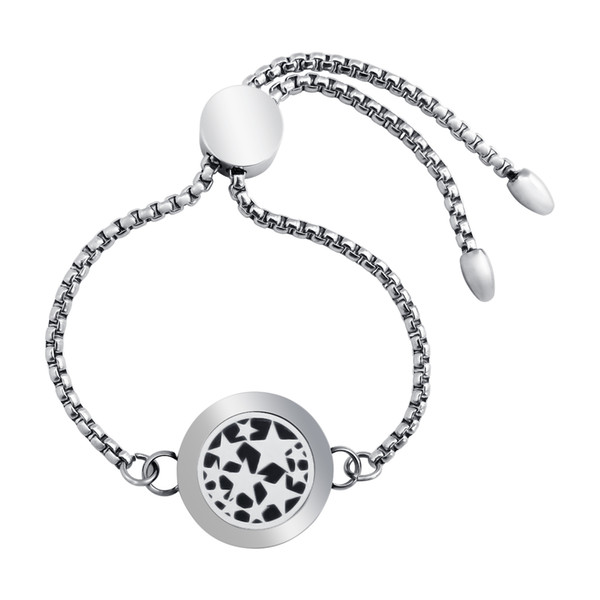 20mm Star Perfume Diffuser Bracelet Stainless Steel Essential Oil Diffuser Locket Bracelets Women Aroma Diffuser Jewelry Gift