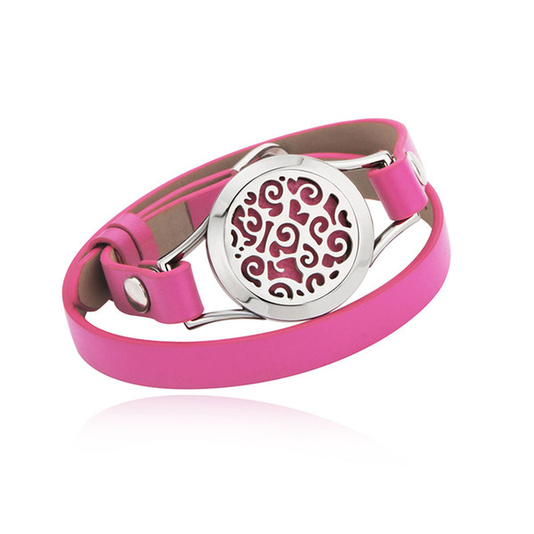 New trendy 25mm 30mm 316L stainless steel twist Perfume Locket Leather Bracelets Essential Oil Diffuser aromatherapy locket accessories #mss