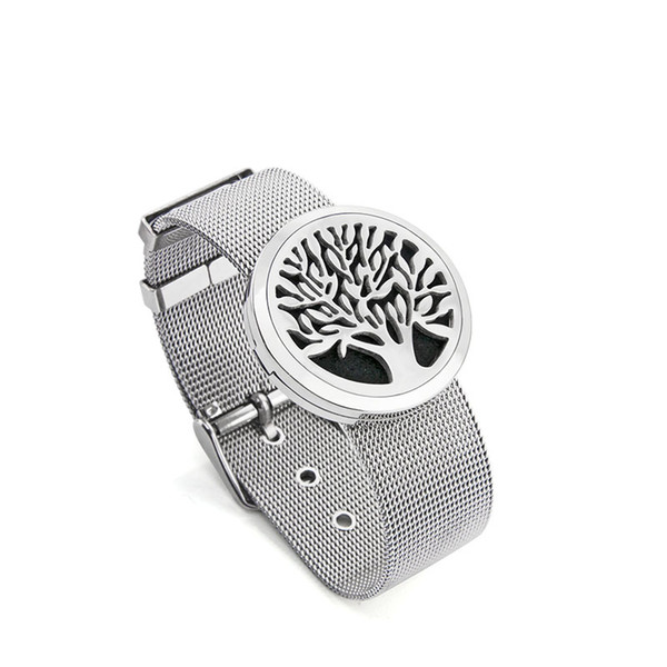 Newest design fashion watch strap style bracelet Mesh floating Locket Bracelet Bangle perfume Essential Oil Diffuser bracelet #mms