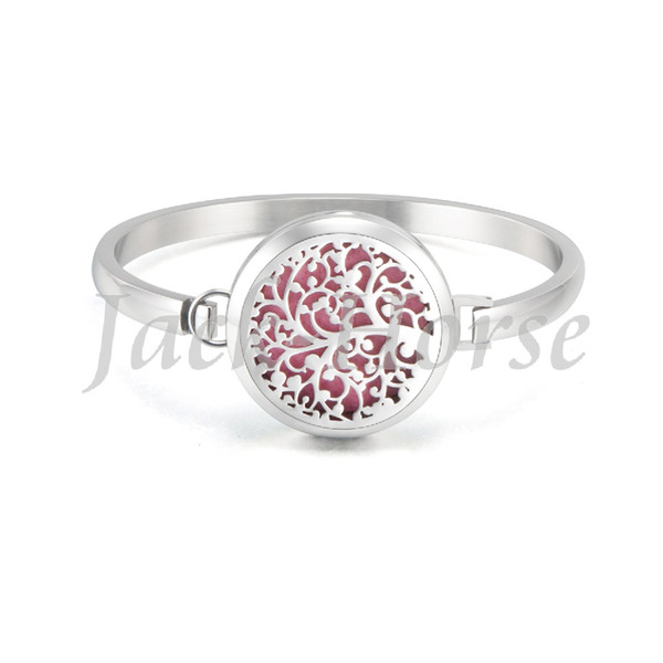 Stainless Steel Tree of life Essential Oils Aromatherapy Perfume Diffuser Locket Bracelets Fashion charms Jewelry #mms