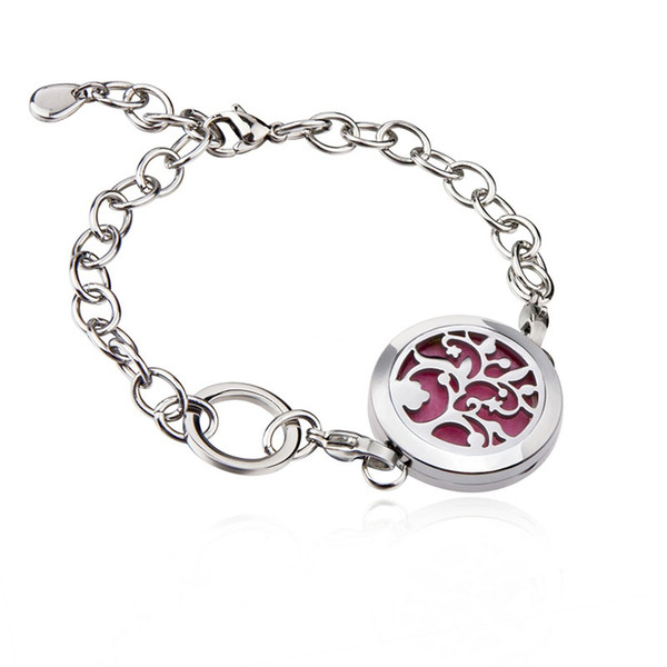 2017 New arrival hot girl love circel link stainless steel Essential Oil Diffuser Emitting fragrance bracelet 25mm Round Aromatherapy #mms