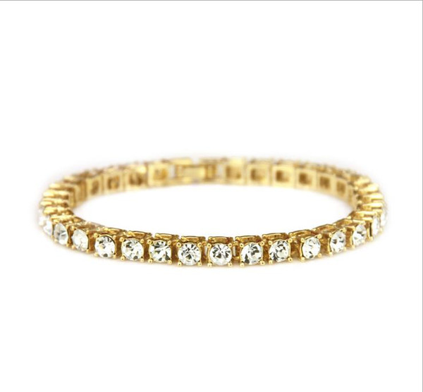 New fashion accessories popular in Europe and the United States hip-hop attractive single-row drill Bracelet men's Fashion Bracelet
