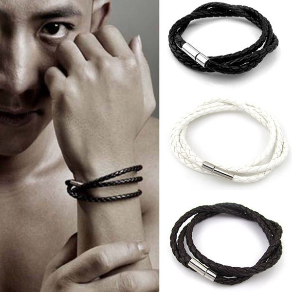 Men's Multi Layer Woven Twist Bracelets Hand Chain Hot Sale Fashion Women Leather Rope Bracelet Hand Rope Bangle Wholesale 2017 New Arrival