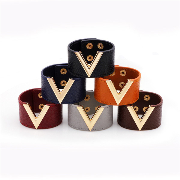 USAY LIKE New fashion Europe and the United States wide leather bracelet Fashion trend Baita V word bracelet factory direct jewelry