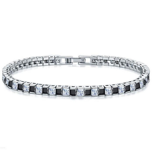 3PCS / LOT Luckyshine Hot sell fashion Rose Gold Silver plated trendy oval swiss blue topaz Cubic Zirconia chain bracelets