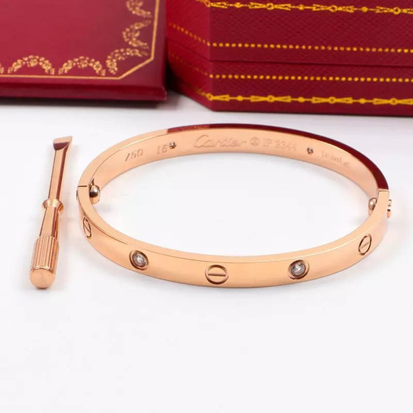 Classic luxury designer jewelry women bracelet with crystal mens gold bracelets stainless steel 18k love bracelet screw bangle bracciali