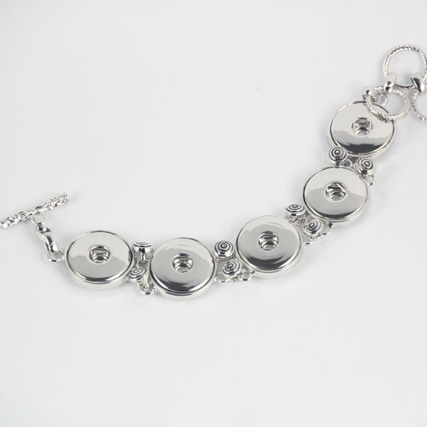 Newest metal alloy Noosa 5 chunks bracelet adjustable snap button bracelet ginger snap copper bracelets women jewelry New arrival