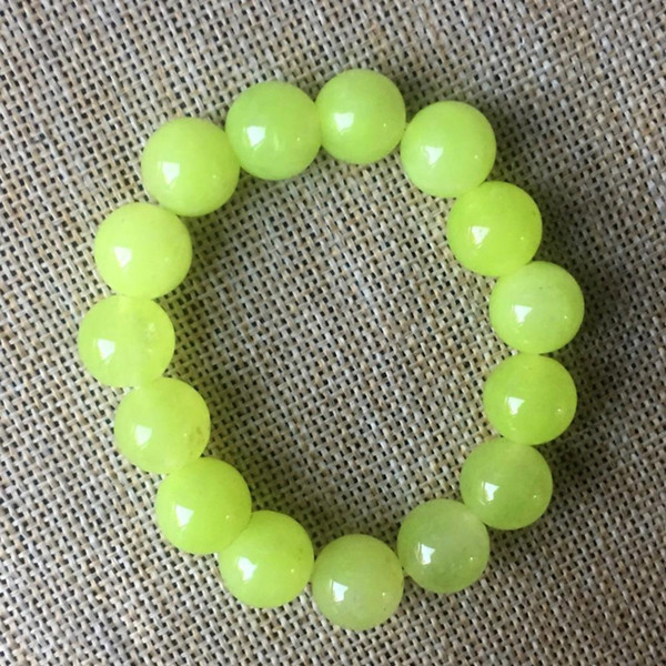 12mm NATURE Light green stone BRACELET GREEN HAND CATENARY AA