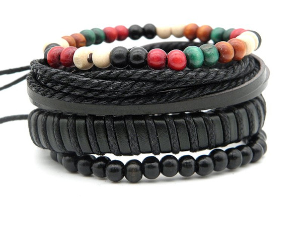 New Arrival Stylish Leather Wristband Bracelets Handmade Combination Retro Leather Braid Hemp Bracelet Unisex Xmas Gifts Factory Price