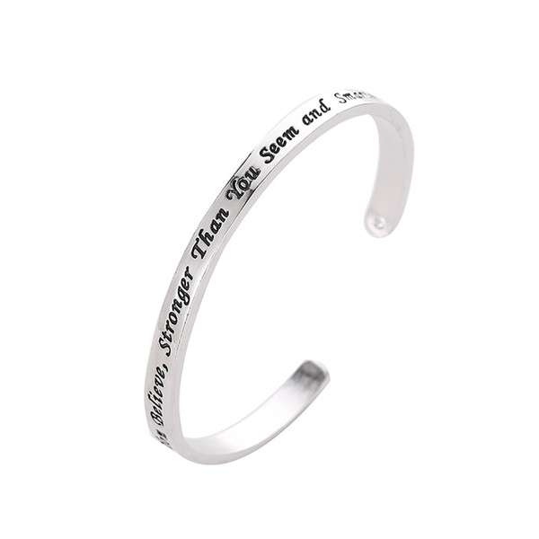 Letter bracelet bangle lovers' gift plating English letter C-shaped bracelets Open Bangles Fashion jewelry accessories cuff bangle