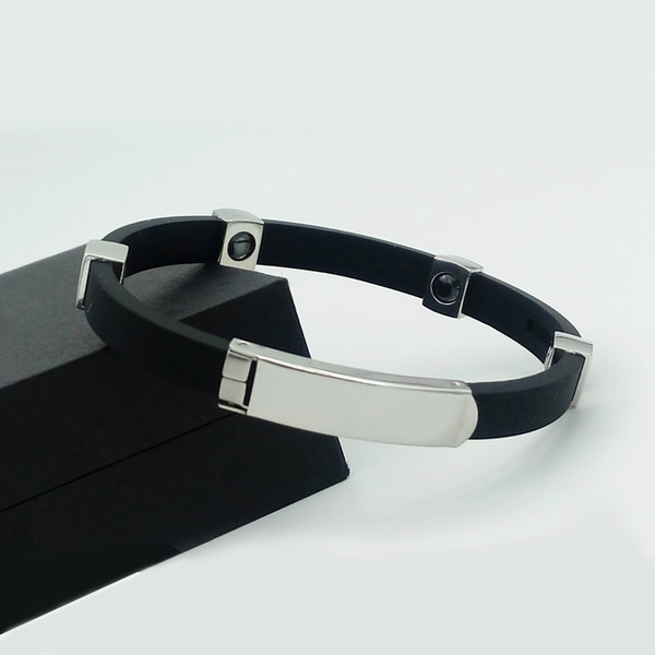 Promotion of stainless steel magnetolithoclastic silica gel energy bracelet antistatic anti-fatigue radiation silicone bracelet