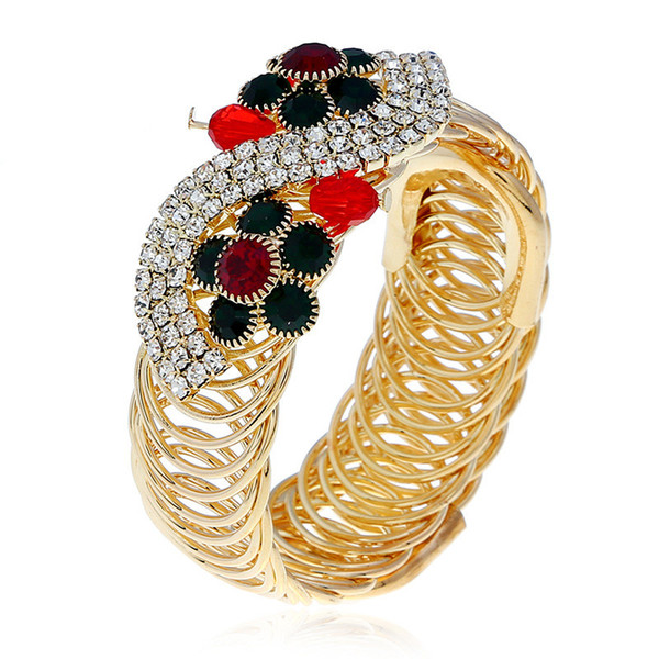National Style Accessories Adjustable Open Bracelet Personality Spring Coil Flower Handwear Fashion Wild Diamond Bracelet Explosion Jewelry