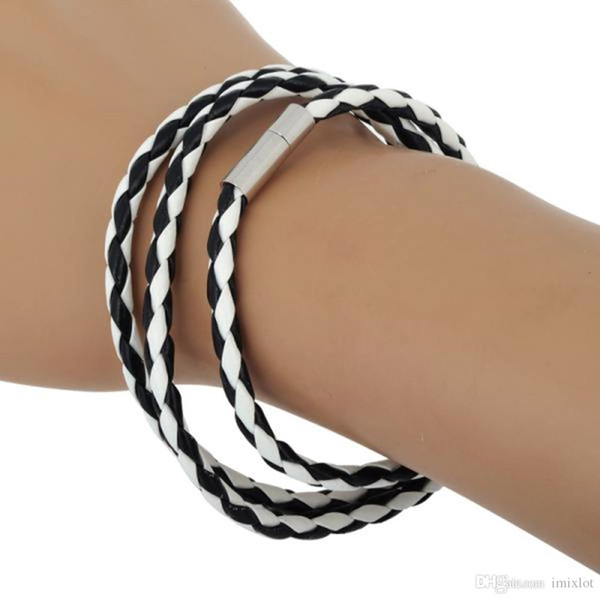 10pcs/lot Men Leather Multilayer Braided Bracelets Rope Wristband Bracelet Mens Cool Bangle Cuff Gift 2018 Fashion Look
