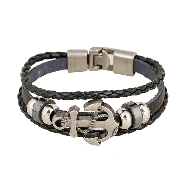 Vintage Men Leather Wrap Bracelet Wristband Black Axe Hatchet Viking Punk Bracelets Bangles Cool Friendship Bracelet Favor Gift