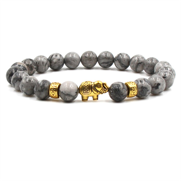 Natural Stone Bead Buddha yoga Bracelets Women Men Jewelry Black Lava Gift Bracelets Elephant Bangles Pulseras dropshipping