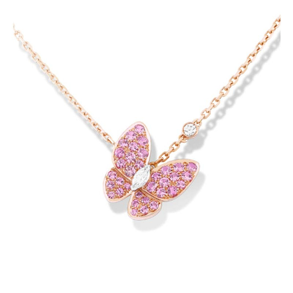 Luxury Diamond Bracelets TWO BUTTERFLY 4 Colors S925 Sterling Silver for women Designer Bracelets with box